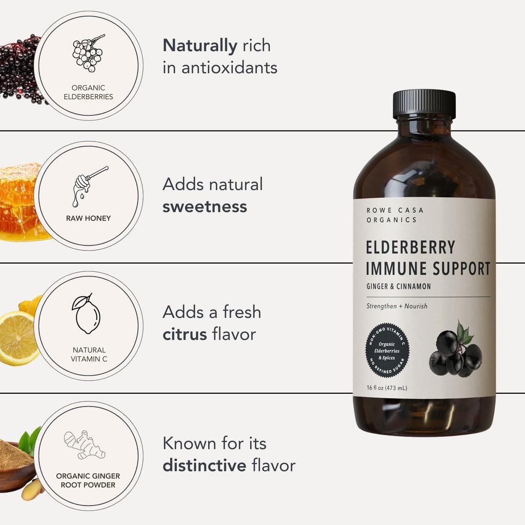 Rowe Casa Organics Elderberry Syrup with Vitamin C & Zinc - 16 Fl Oz - image 5