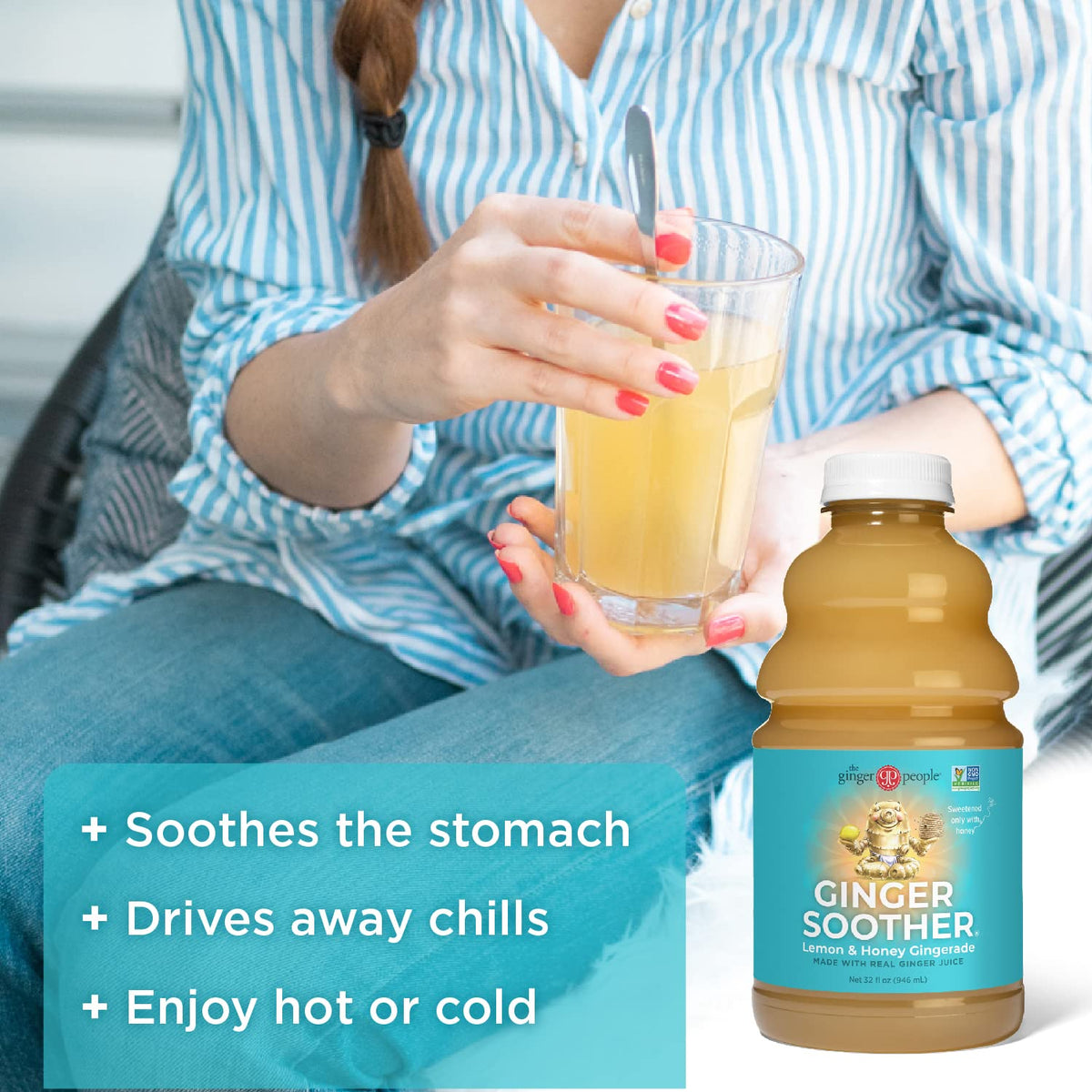 The Ginger People Ginger Soother Gingerade Honey & Lemon - 32 fl oz - image 2