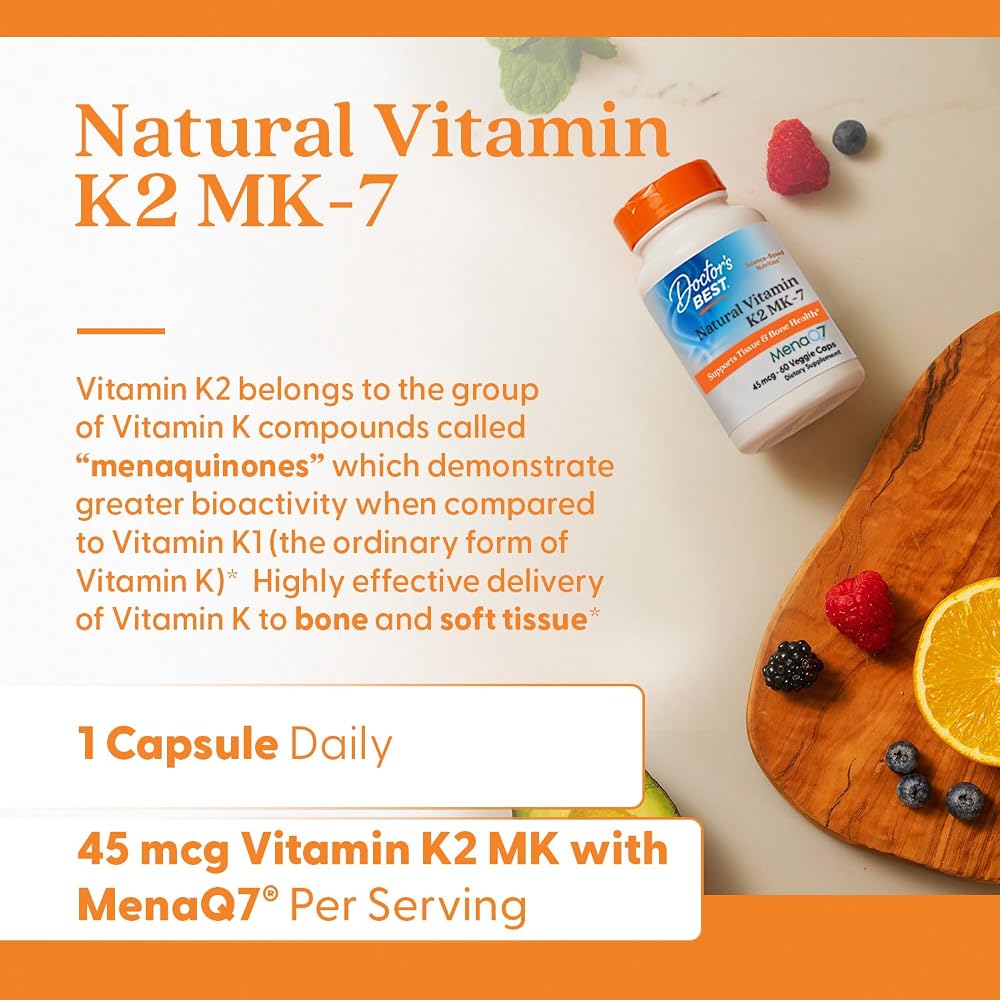 Doctor's BEST Vitamin K2 MK7 Bone Health Support - 60 Vegetarian Capsules - image 4