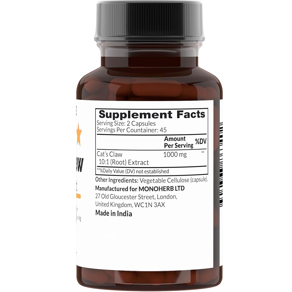MONOHERB Cat's Claw 10:1 Extract 1000 mg - 90 Vegetarian Capsules - image 2
