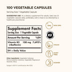 Solgar Vitamin B2 (Riboflavin) 100mg - 100 Vegetarian Capsules - image 2