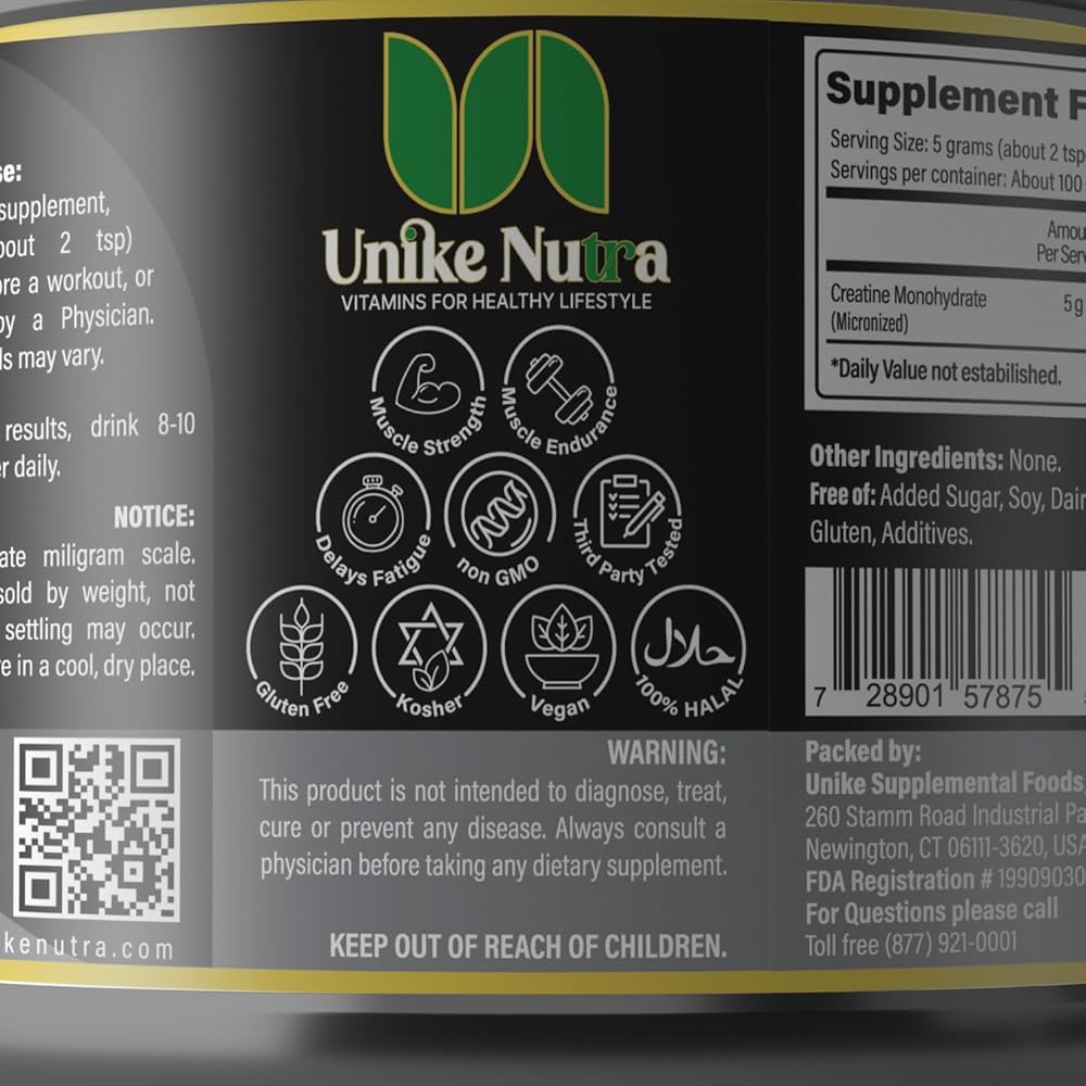 Unike Nutra Pure Creatine Monohydrate Powder - 500g - image 8