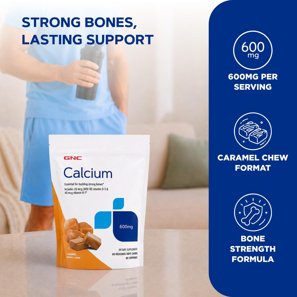 GNC Calcium 600mg Supplement for Strong Bones - 60 Chewables - image 3