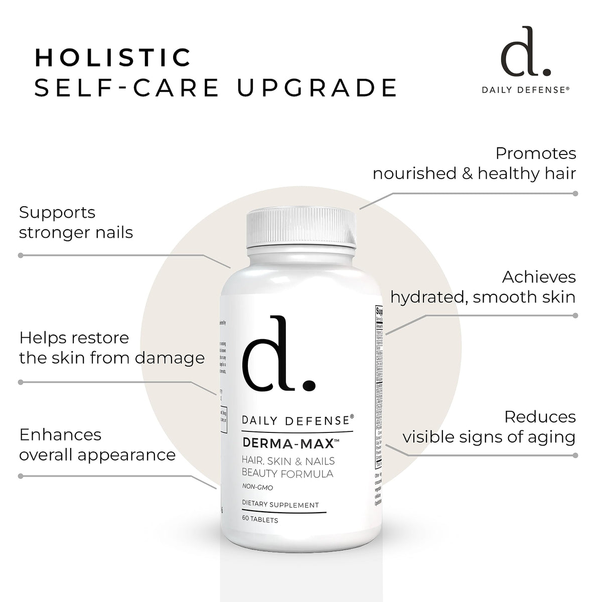 Daily Defense Collagen Supplements for Hair, Skin & Nails - 60 Tablets - image 5