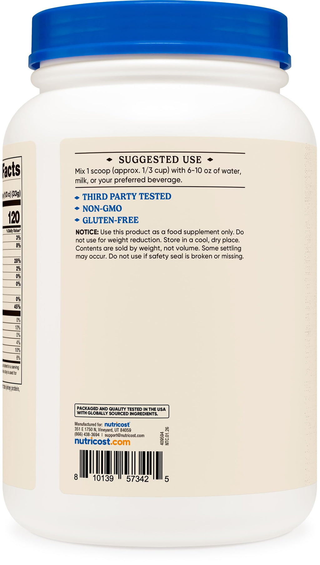 Nutricost Grass-Fed Whey Protein Concentrate - Undenatured