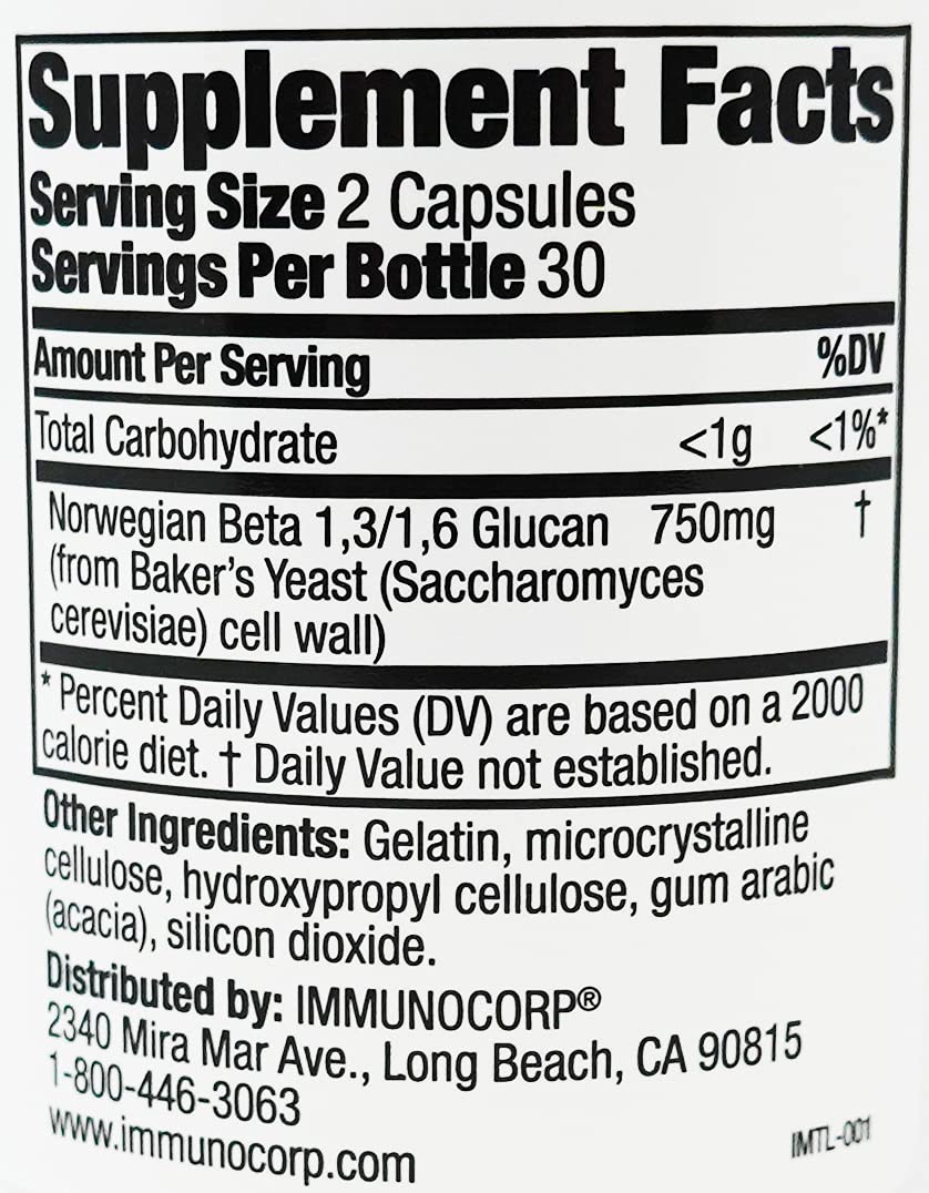 Immutol Norwegian Beta-1,3/1,6-Glucan NBG - 60 Capsules - image 4