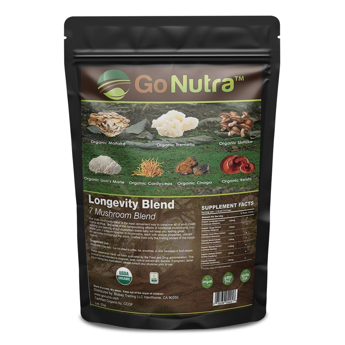 Go Nutra Organic 7 Mushroom Supplement Powder - 8 oz - image 8