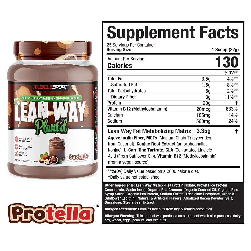 Musclesport Lean Way Plant Protein Powder - 20 Servings - image 3