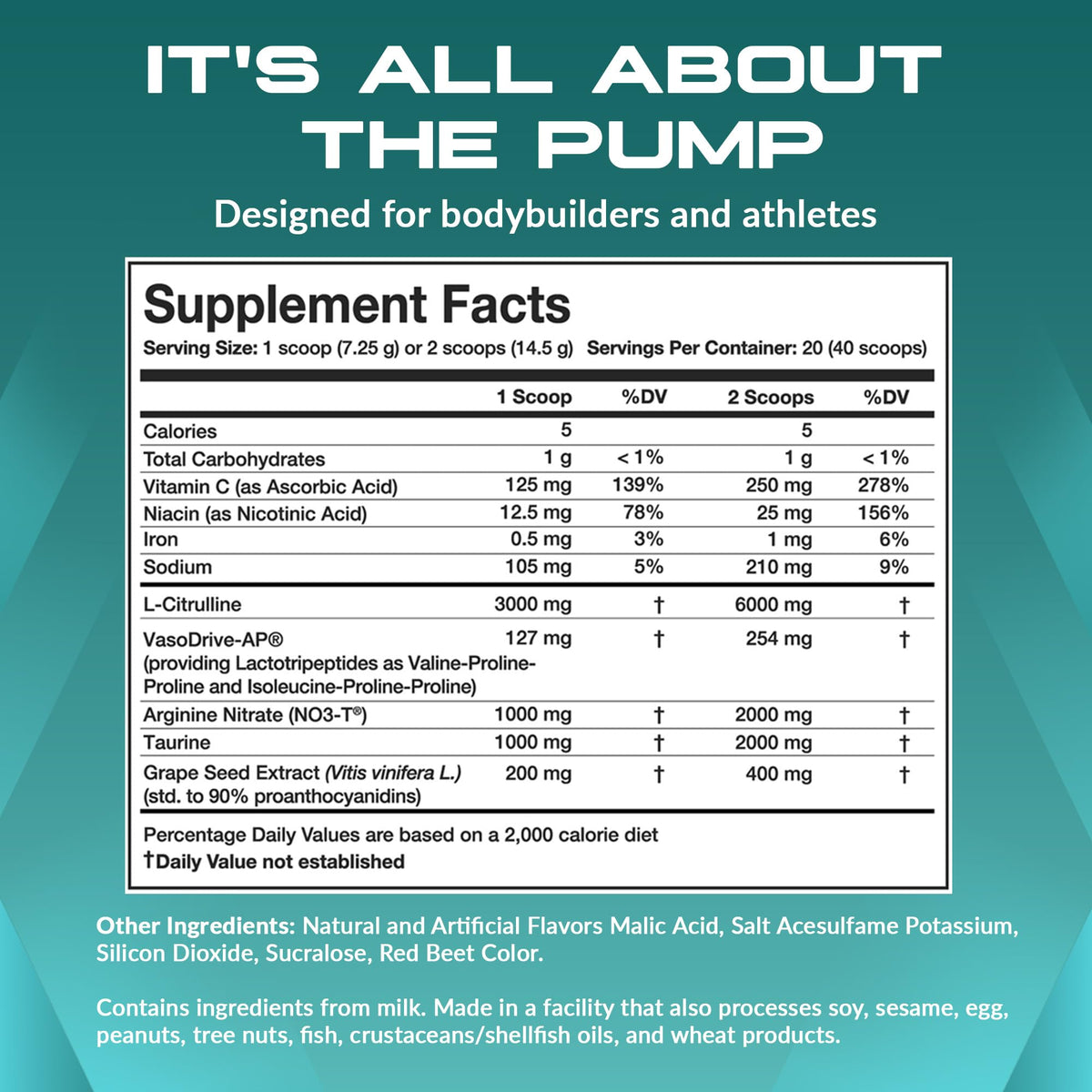 Granite Supplements Vaso Blast Pump Pre-Workout Powder - 20 Servings - image 3