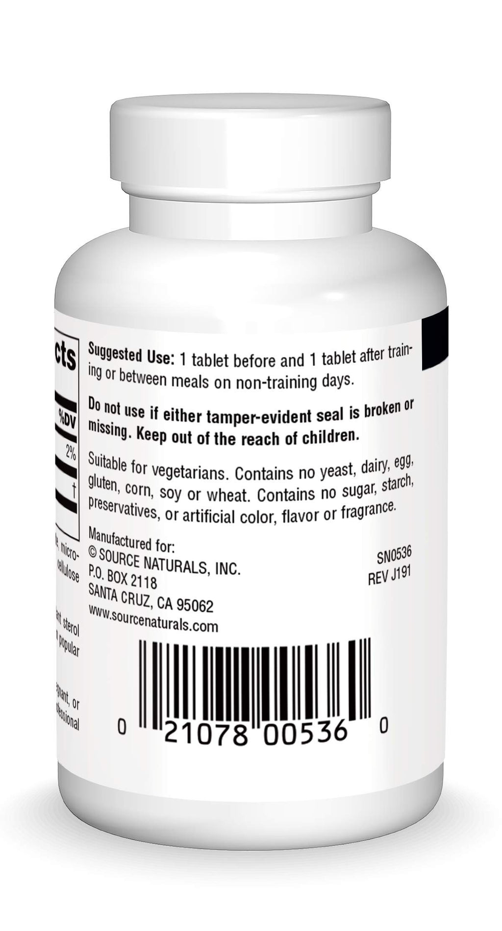 Source Naturals Athletic Series Gamma Oryzanol 60 mg - 200 Tablets - image 2