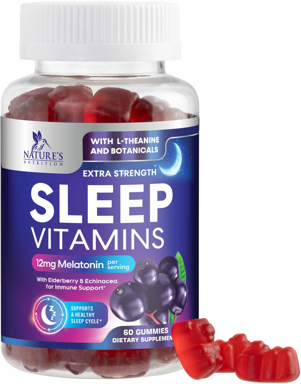 Nature's Nutrition Sleep Gummies 12 mg Melatonin - 60 Gummies