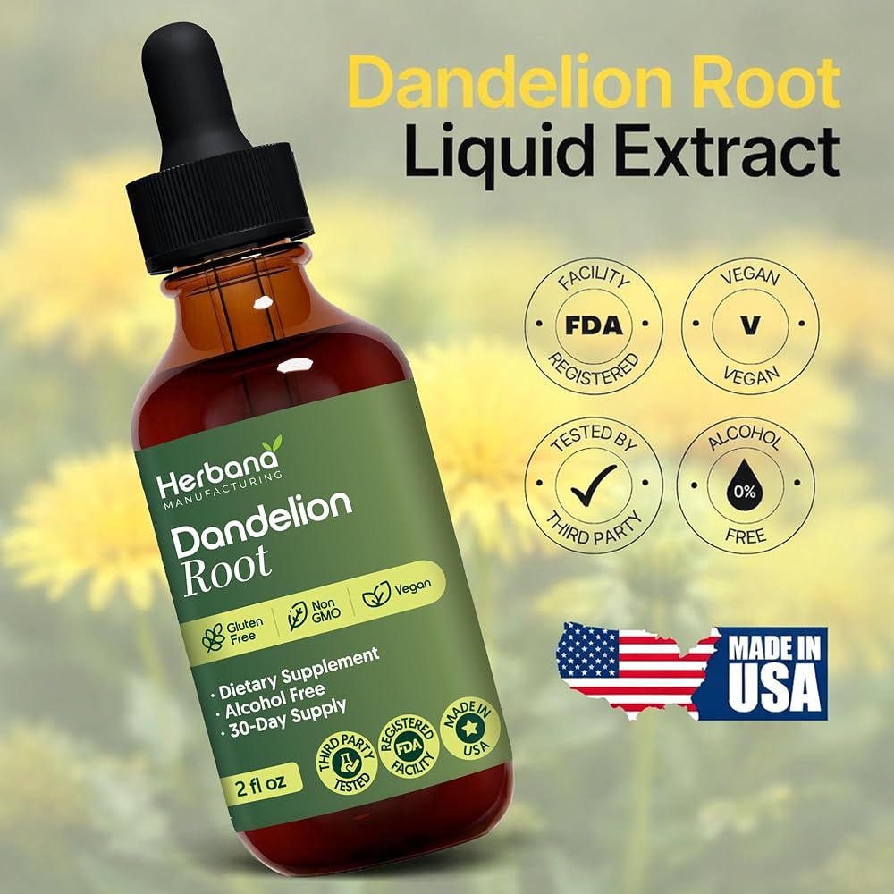 HERBANA MANUFACTURING Dandelion Root Liquid Extract - 4 fl oz - image 5