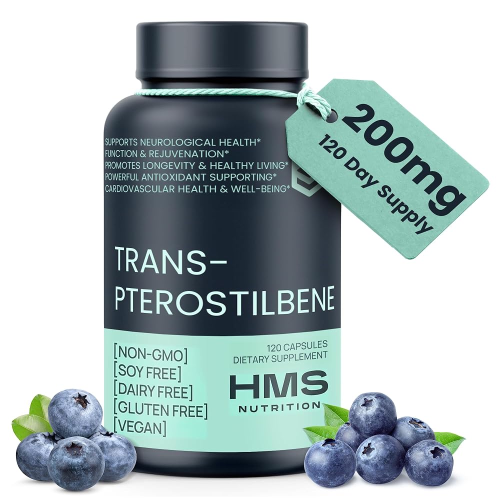 HMS Nutrition Trans-Pterostilbene 200 mg - 120 Capsules
