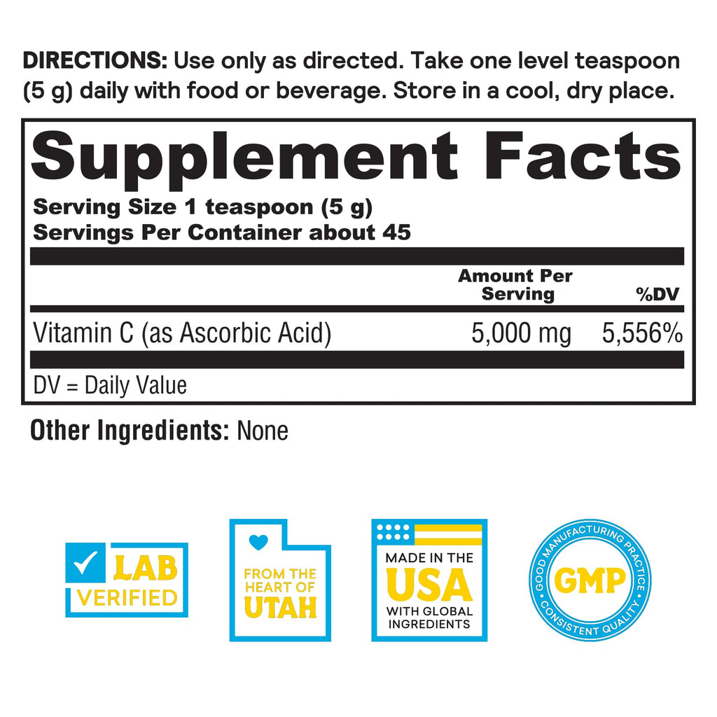 Nature's Life Pure Vitamin C Crystals 5000mg - 45 Servings - image 2