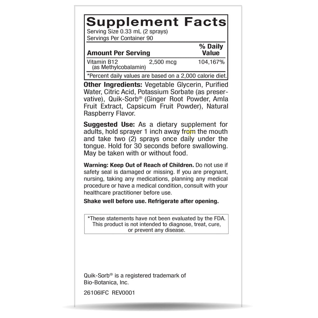 Nature's Answer Methyl B12 2500mcg Spray - 1 Fl Oz - image 5