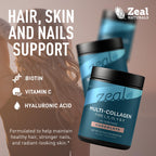 Zeal Naturals Premium Multi Collagen Peptides Protein Powder