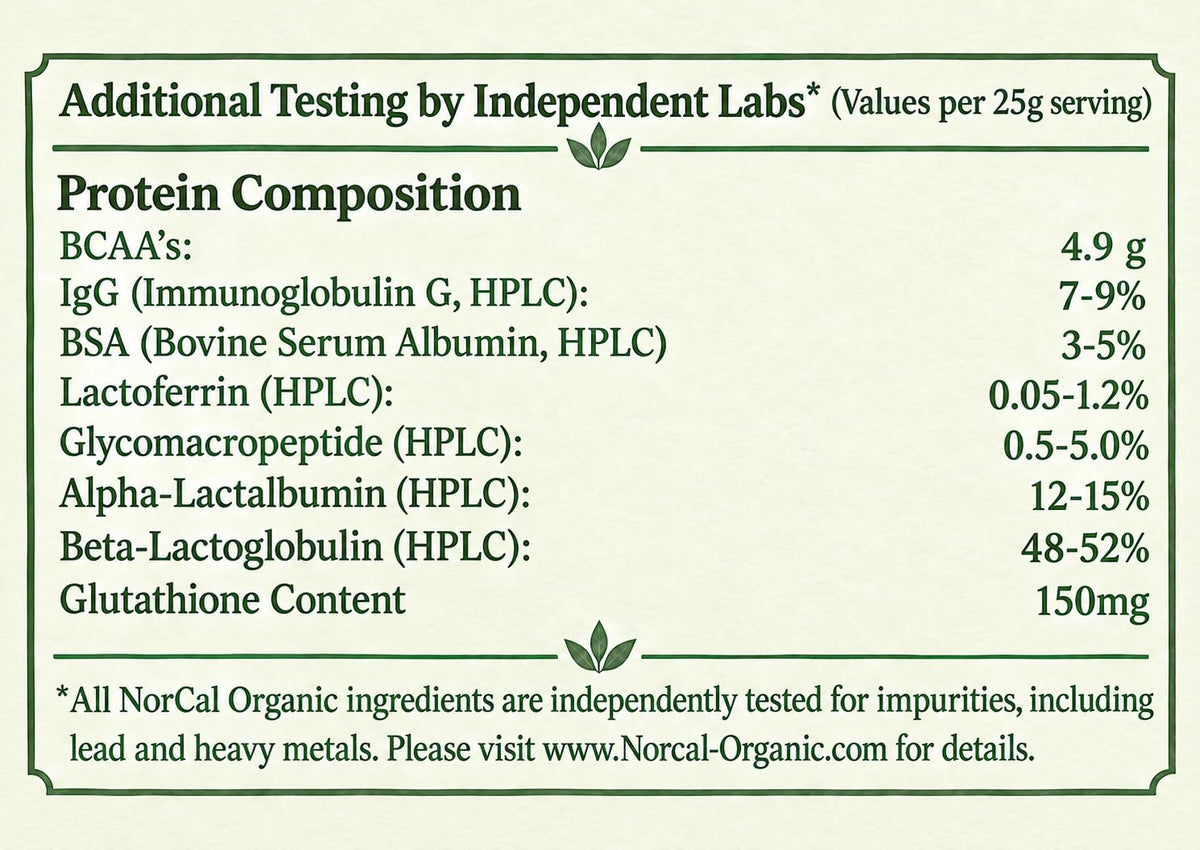 NorCal Organic Natural Grass Fed Whey Protein Powder
