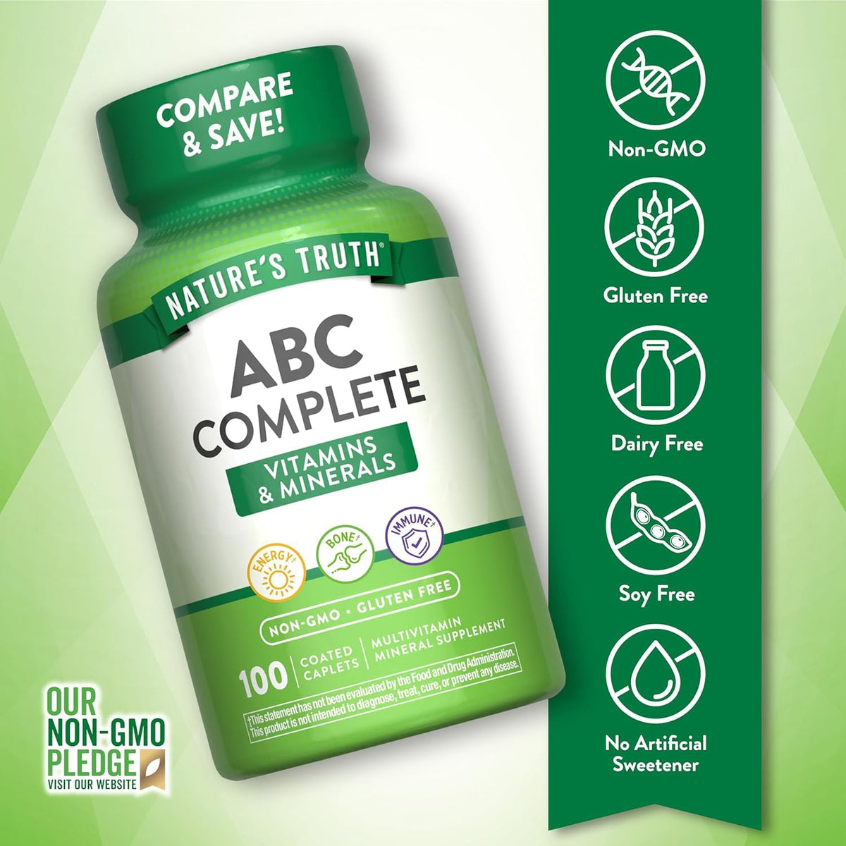 Nature's Truth ABC Complete Vitamins + Minerals Multivitamin - 100 Caplets - image 6