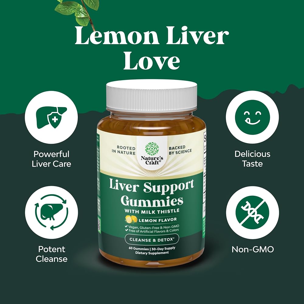 Natures Craft Liver Support Milk Thistle Gummies - 60 Count - image 2