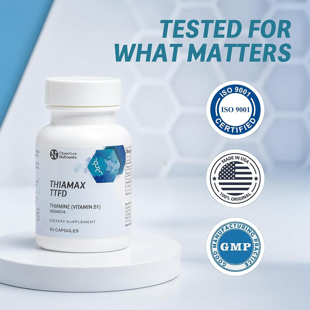 Objective Nutrients Thiamax TTFD Thiamine B1 Supplement - 60 Capsules - image 9