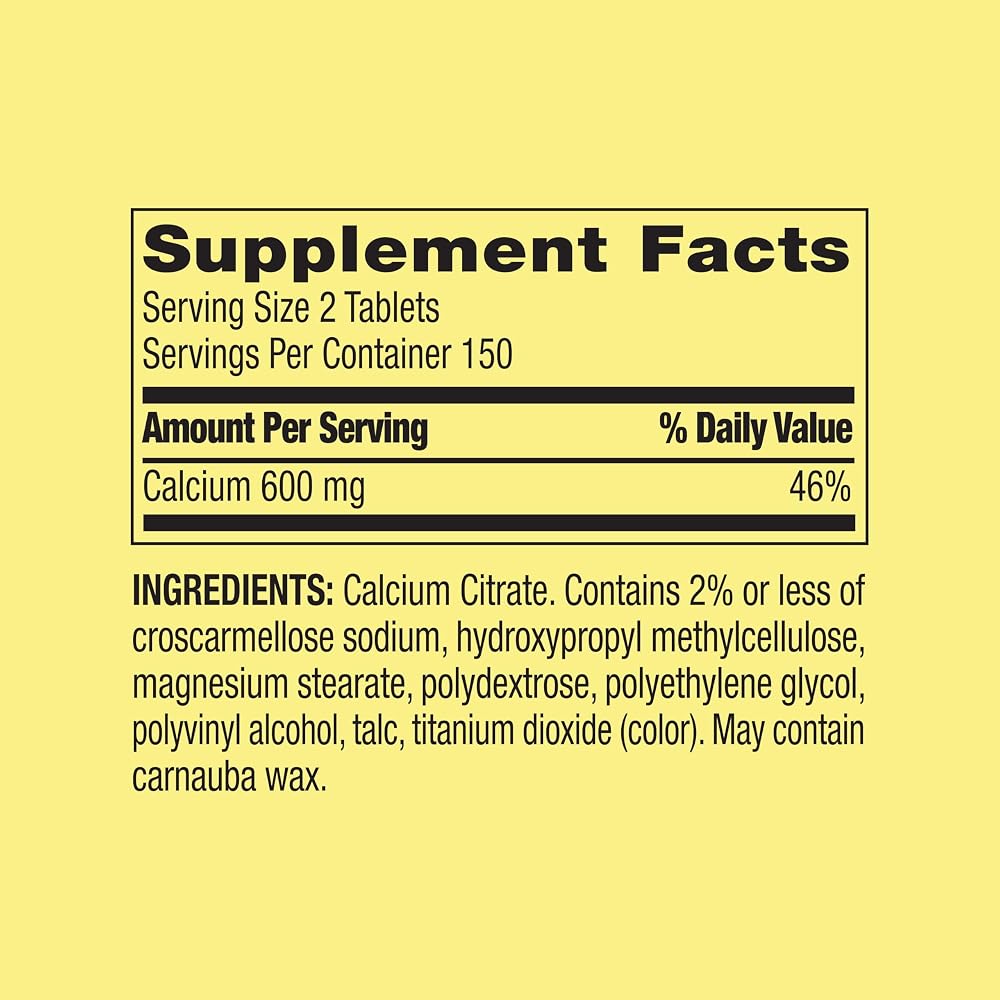Generic Calcium Citrate 600mg per Serving - 300 Tablets - image 2