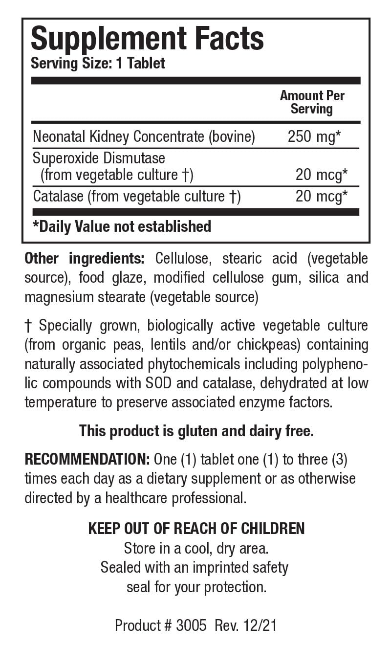 BIOTICS RESEARCH Cytozyme KD Neonatal Kidney 250mg - 60 Tablets - image 4