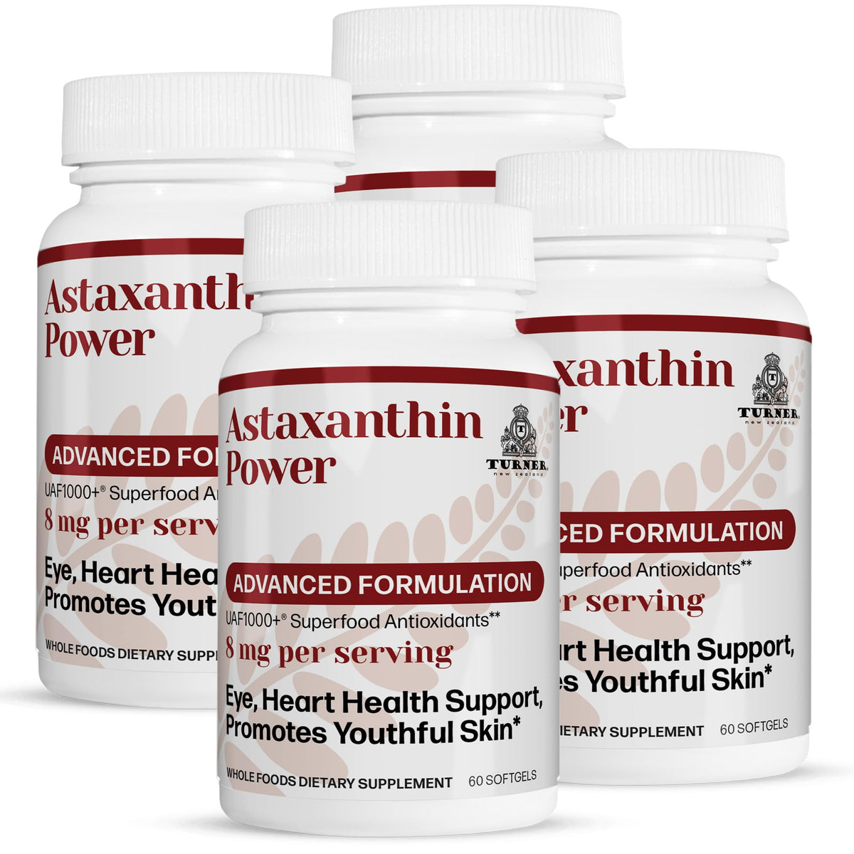 TURNER New Zealand Astaxanthin 12mg Antioxidant - 240 Softgels