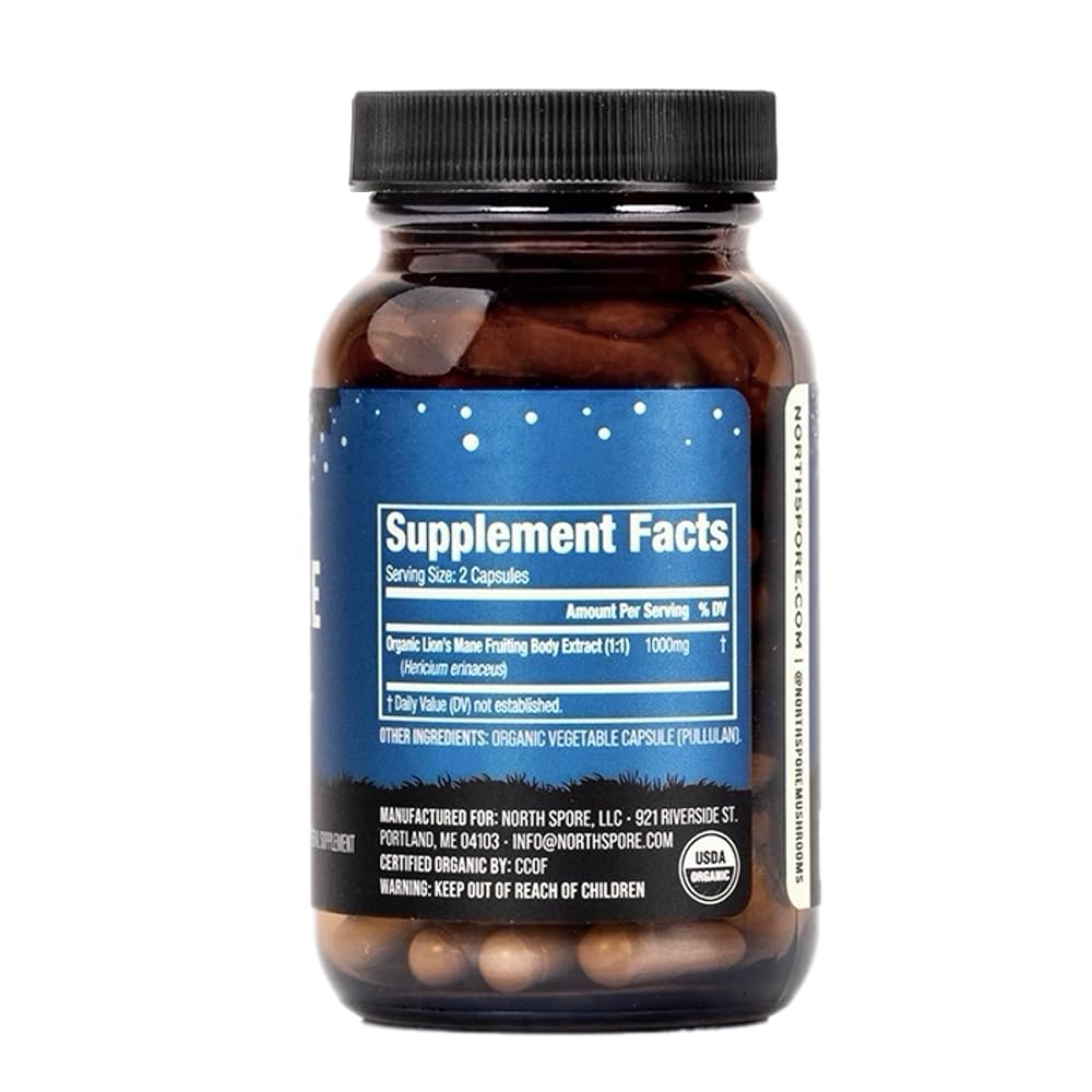 North Spore Organic Lion's Mane Mushroom Extract - 120 Capsules - image 4