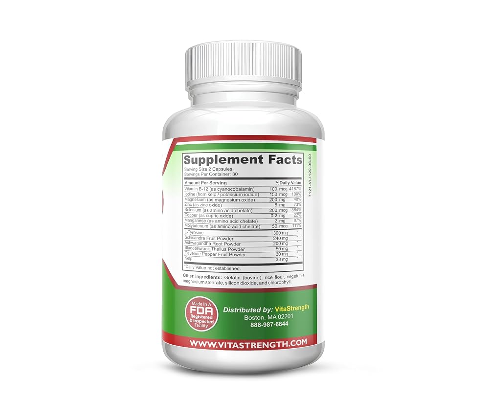 VitaStrength Thyroid Support Supplement with Iodine & Kelp - 60 Capsules - image 3