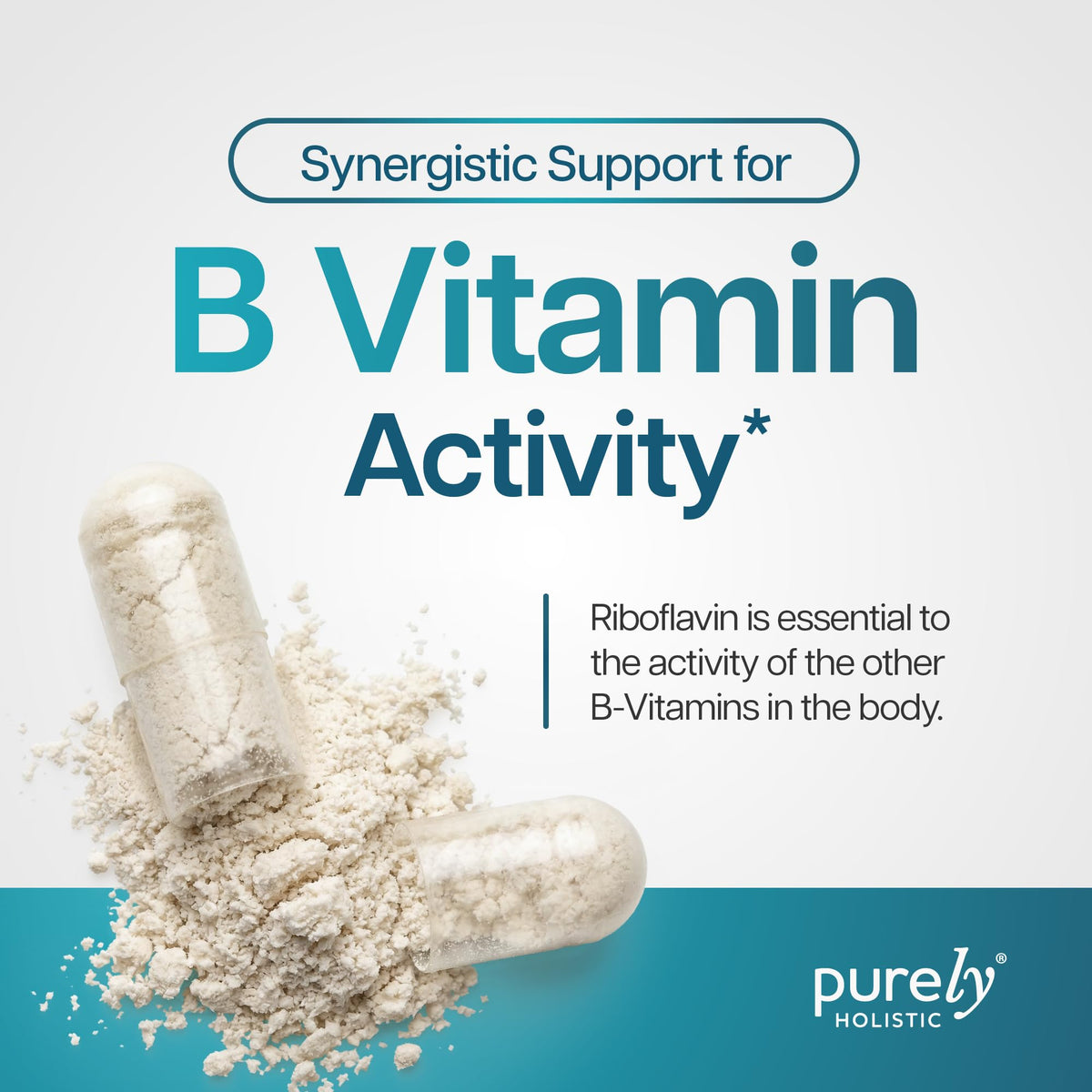 Purely Holistic Vitamin B2 Riboflavin 400mg Energy Support - 240 Capsules - image 5