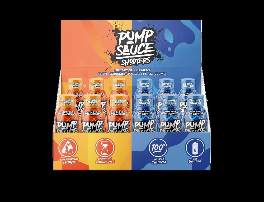 Pump Sauce Pre-Workout Shooters Sour Gummy Worms & Peach - 12 Pack - image 7