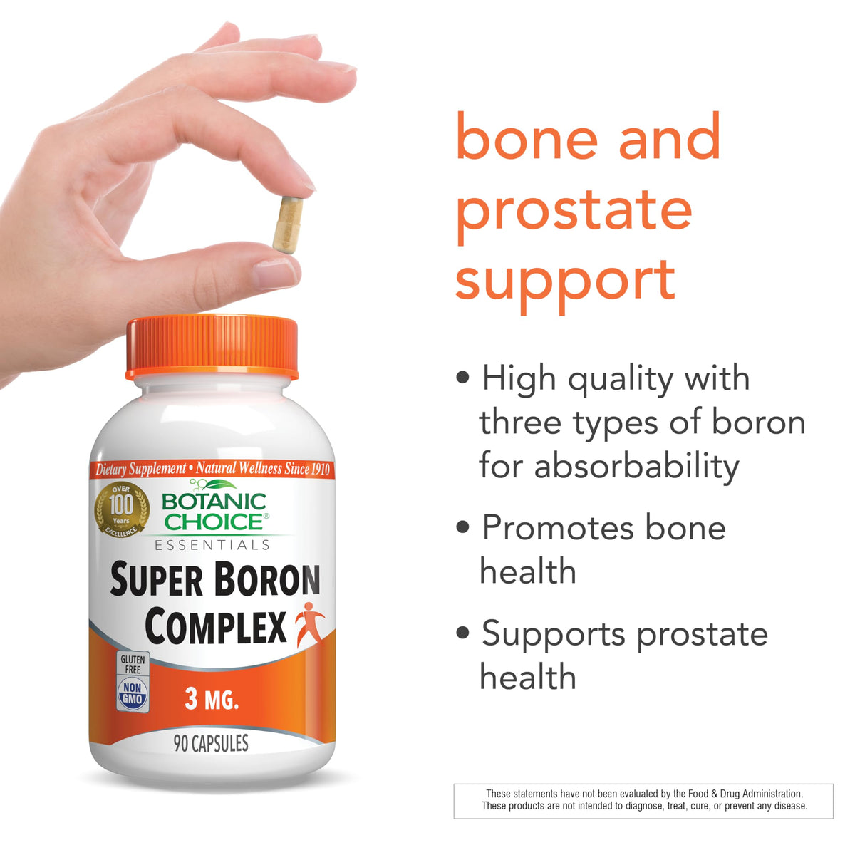 Botanic Choice Super Boron Complex 3mg Bone Support - 90 Capsules - image 4