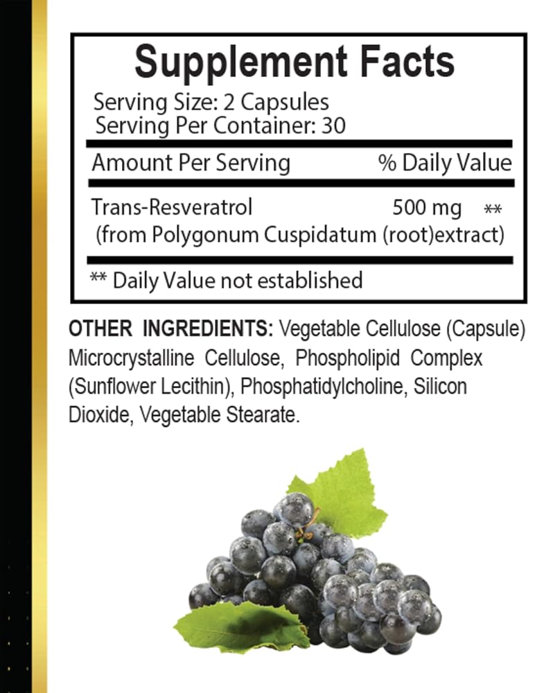 OLANTA TRADE SOLUTION Resveratrol Extract Antioxidant - 60 Capsules - image 5