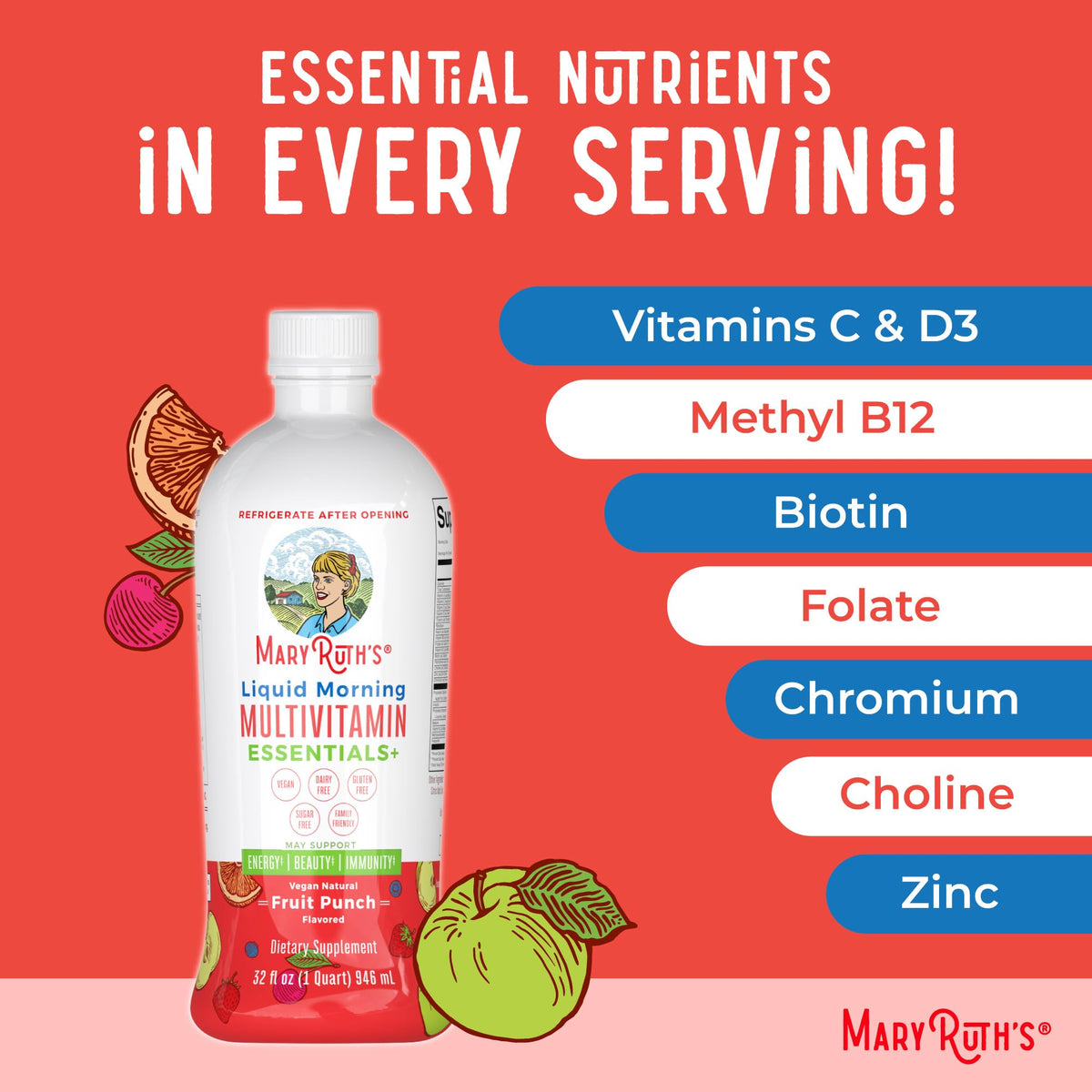 MaryRuth's Liquid Morning Multivitamin Essentials+ - 32 Fl Oz - image 7