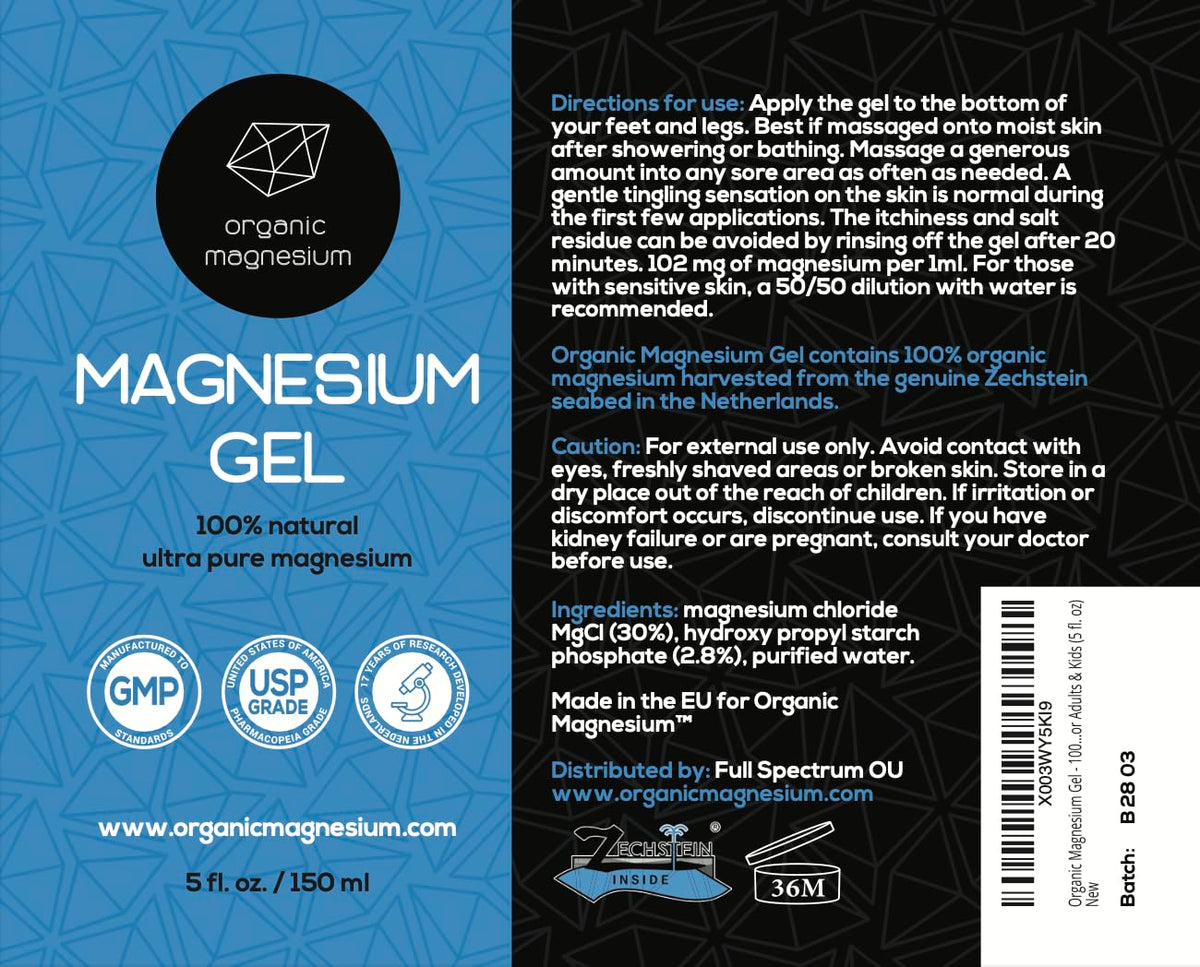 Organic Magnesium Gel Topical Magnesium Chloride - 5 fl. oz - image 2