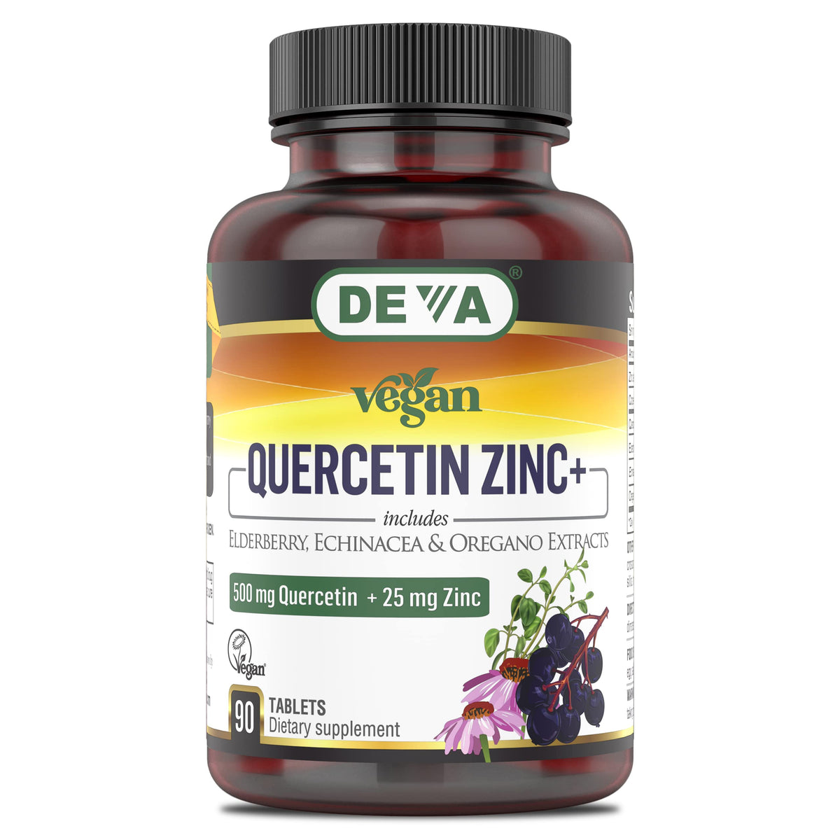 DEVA Vegan Quercetin 500mg Plus 25mg Zinc - 90 Tablets