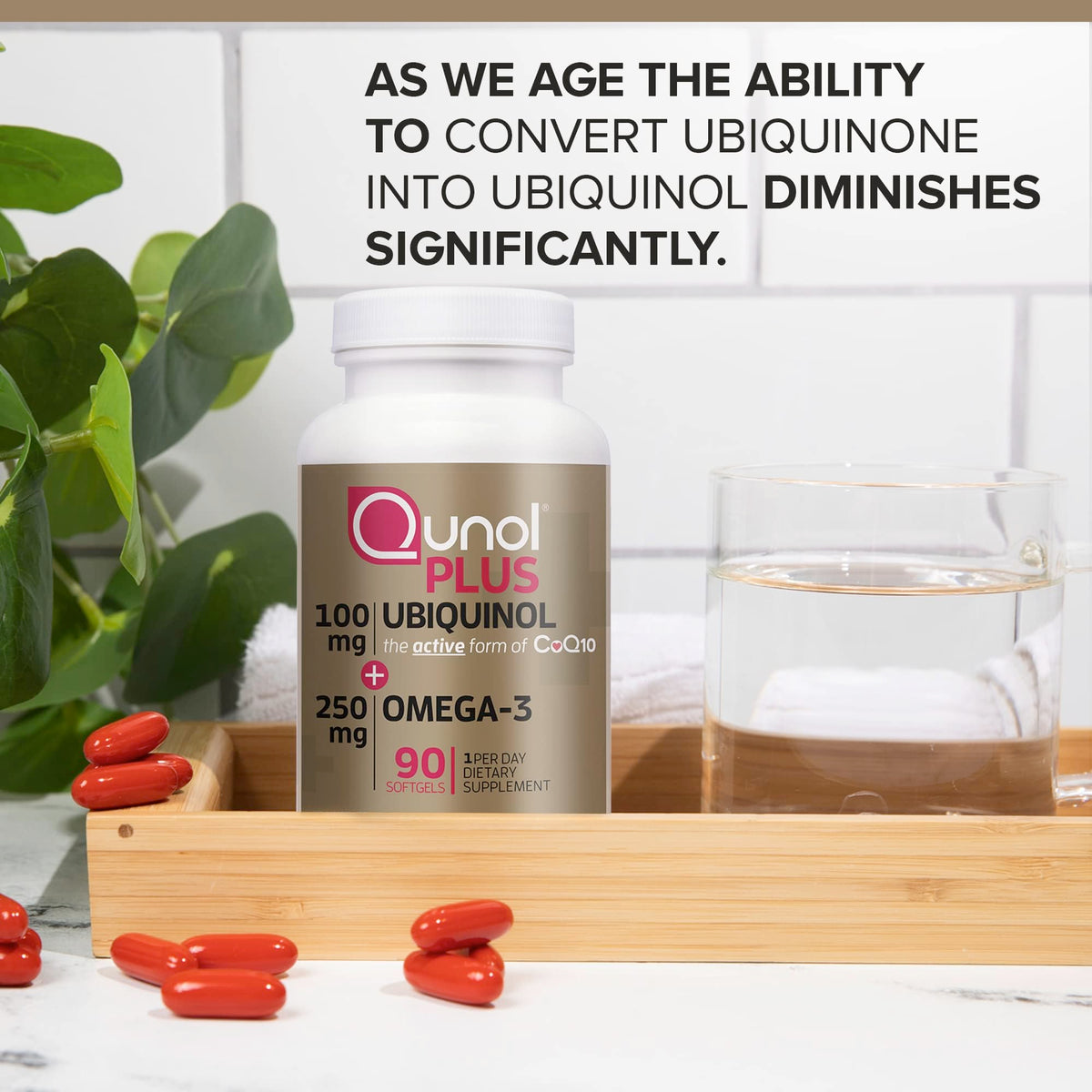 Qunol Plus Ubiquinol CoQ10 100mg with Omega-3 - 90 Softgels - image 3