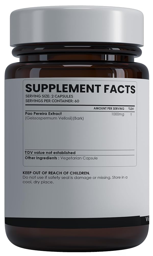 AMALTH Pao Pereira Bark Extract 1000mg - 120 Capsules - image 2
