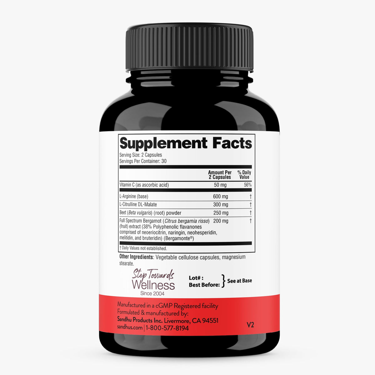 Sandhu's L-Arginine Nitric Oxide Booster - 60 Capsules - image 2