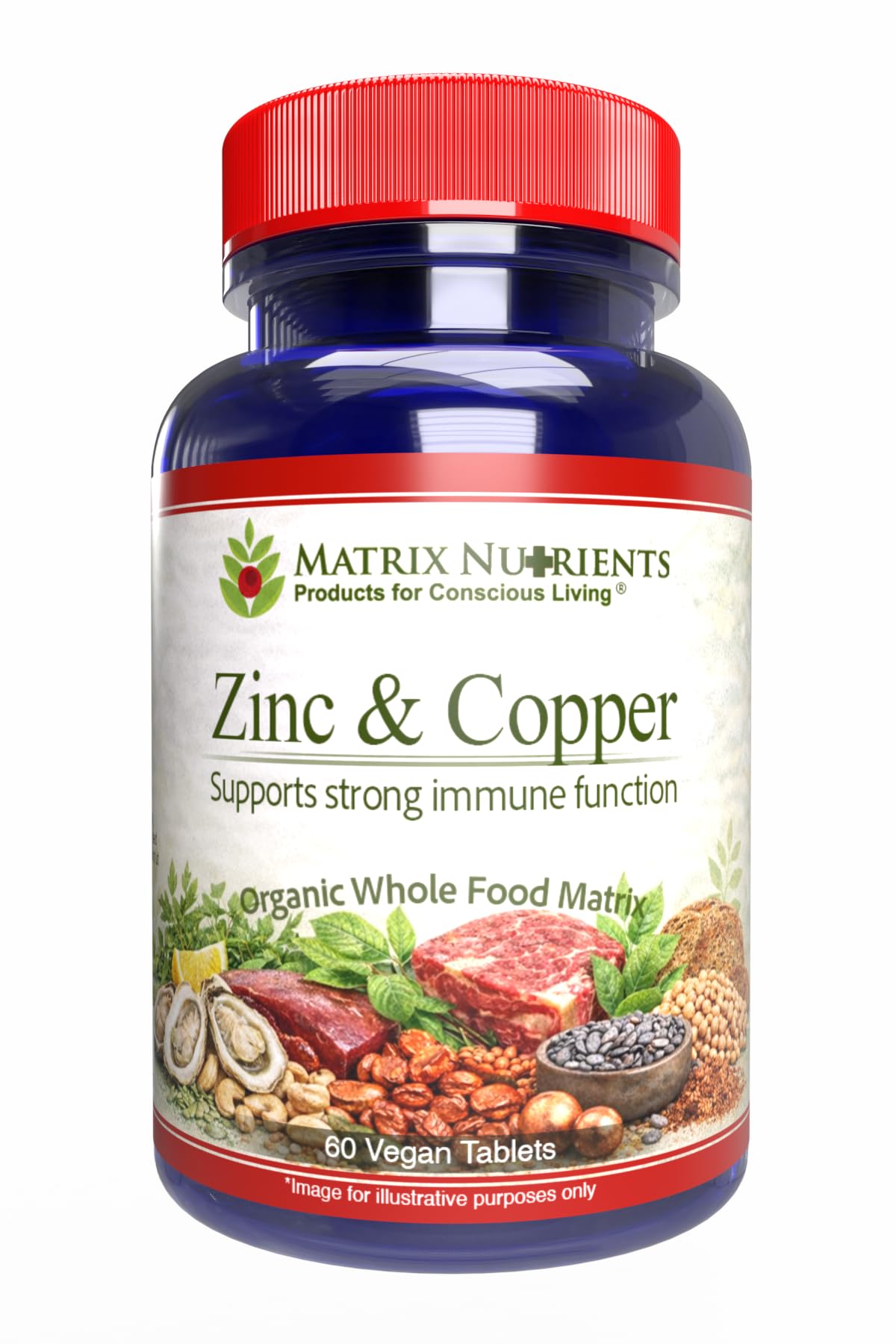 Matrix Nutrients Zinc & Copper Immune Support - 60 Vegan Tablets