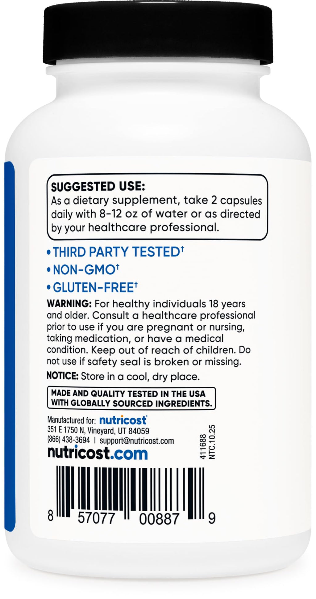 Nutricost HMB (Beta-Hydroxy Beta-Methylbutyric) 1000mg - Gluten Free