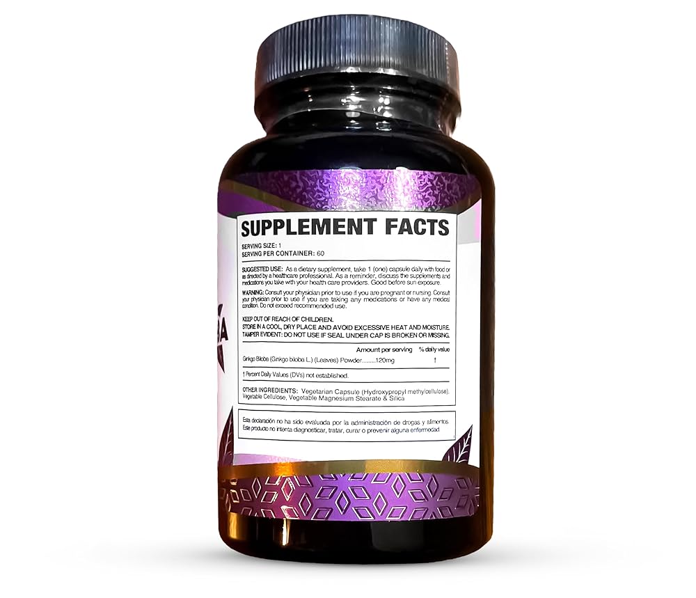 Farcom Ginkgo Biloba 120mg Vegetarian Capsules Brain Support - 60 Capsules - image 2