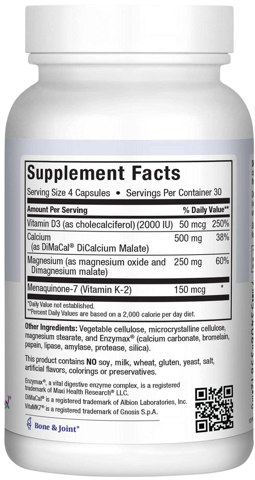 Maxi Health Vitamin D3 K2 with Calcium & Magnesium - 120 Capsules - image 4