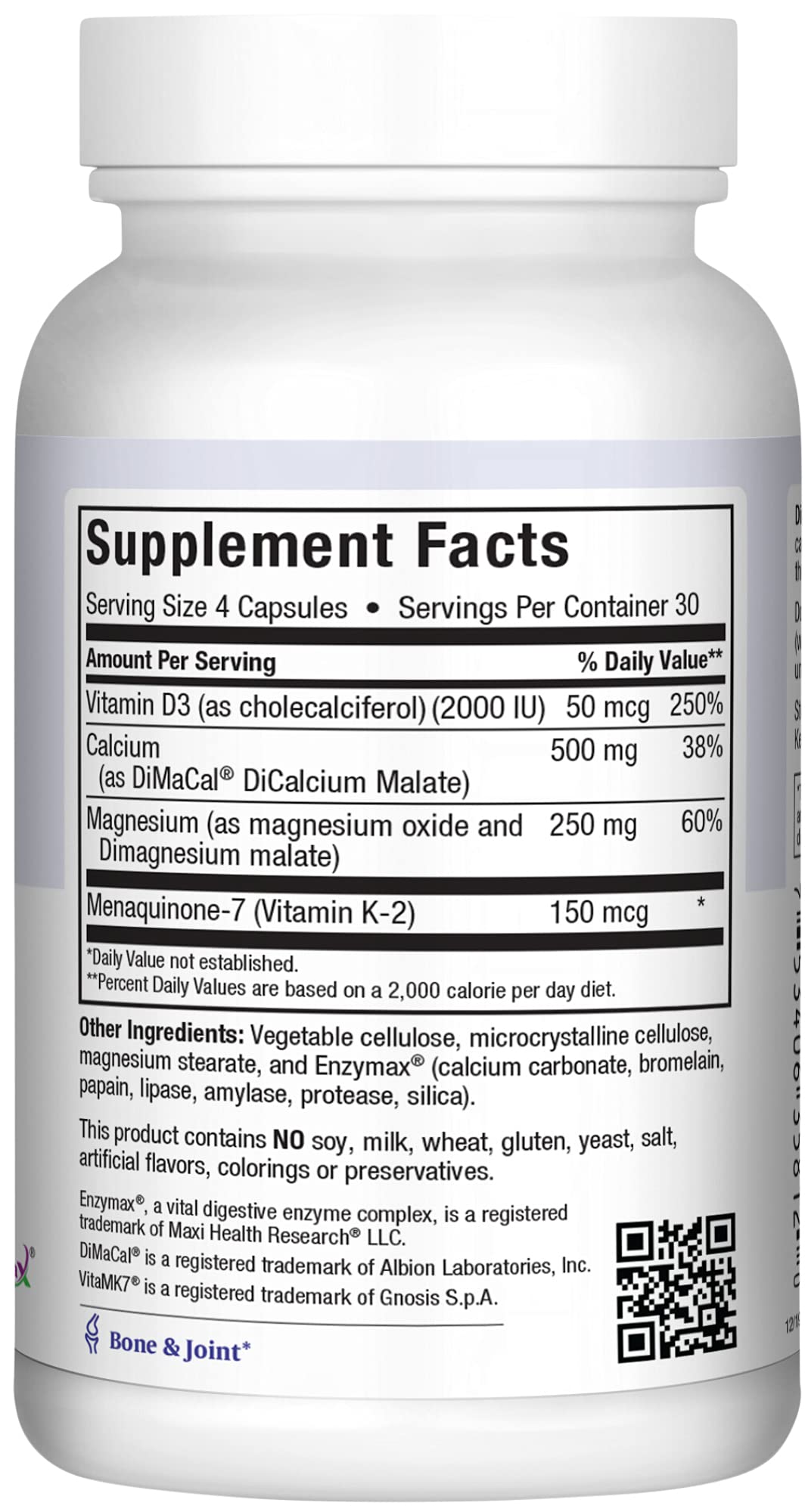 Maxi Health Vitamin D3 K2 with Calcium & Magnesium - 120 Capsules - image 4