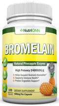 NutriONN Bromelain 500mg Enzyme Extract - 120 Vegetarian Capsules