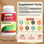 Best Naturals 5-HTP 50 mg Capsules for Sleep - 360 Capsules - image 2