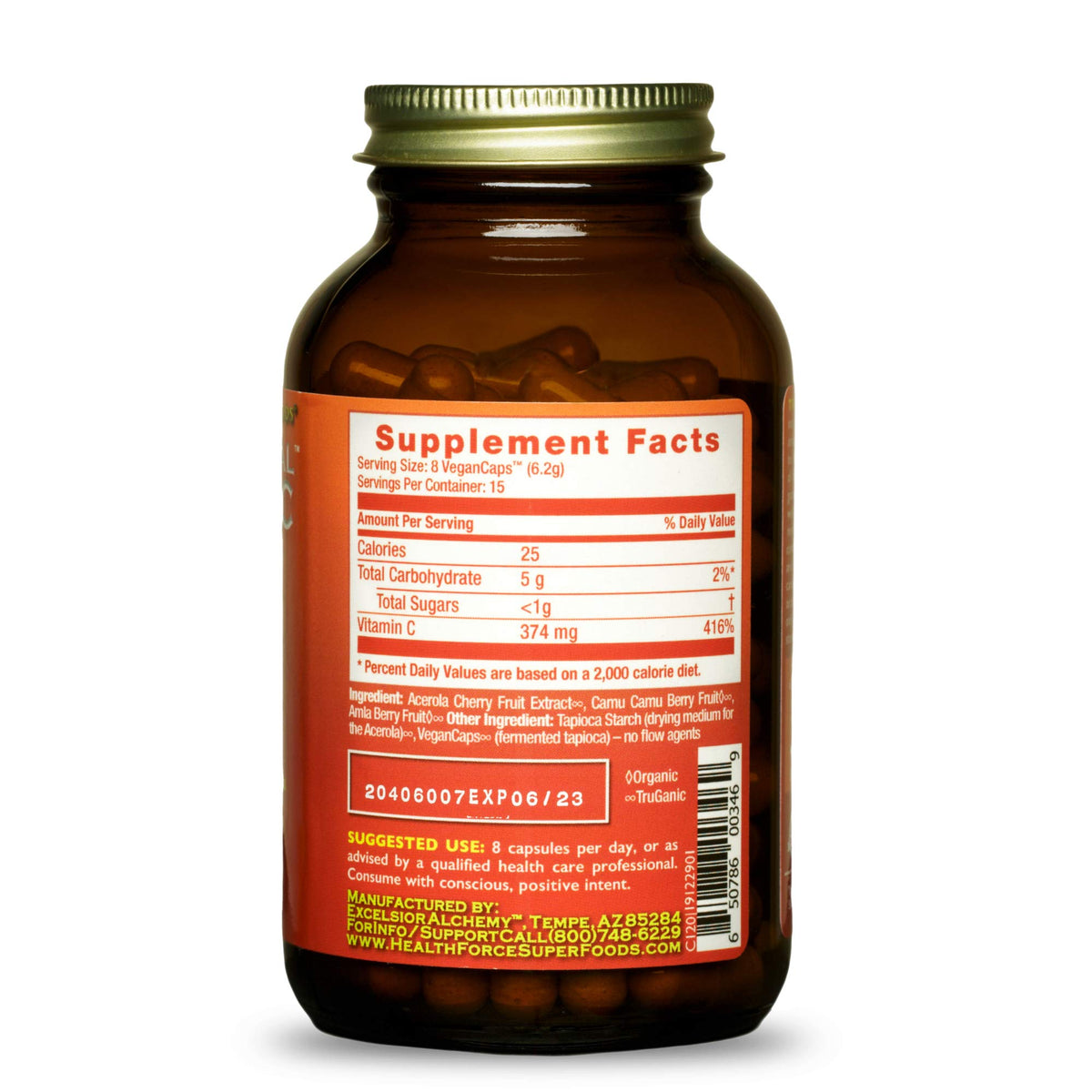 HEALTHFORCE SUPERFOODS Vitamin C Immune Support - 120 Vegan Capsules - image 2