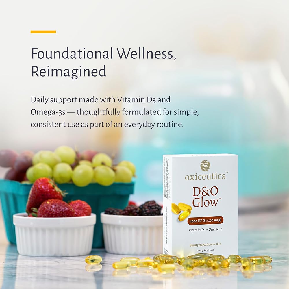 Oxiceutics D&O Glow Vitamin D3 + Omega-3 4000 IU - 30 Softgels - image 2