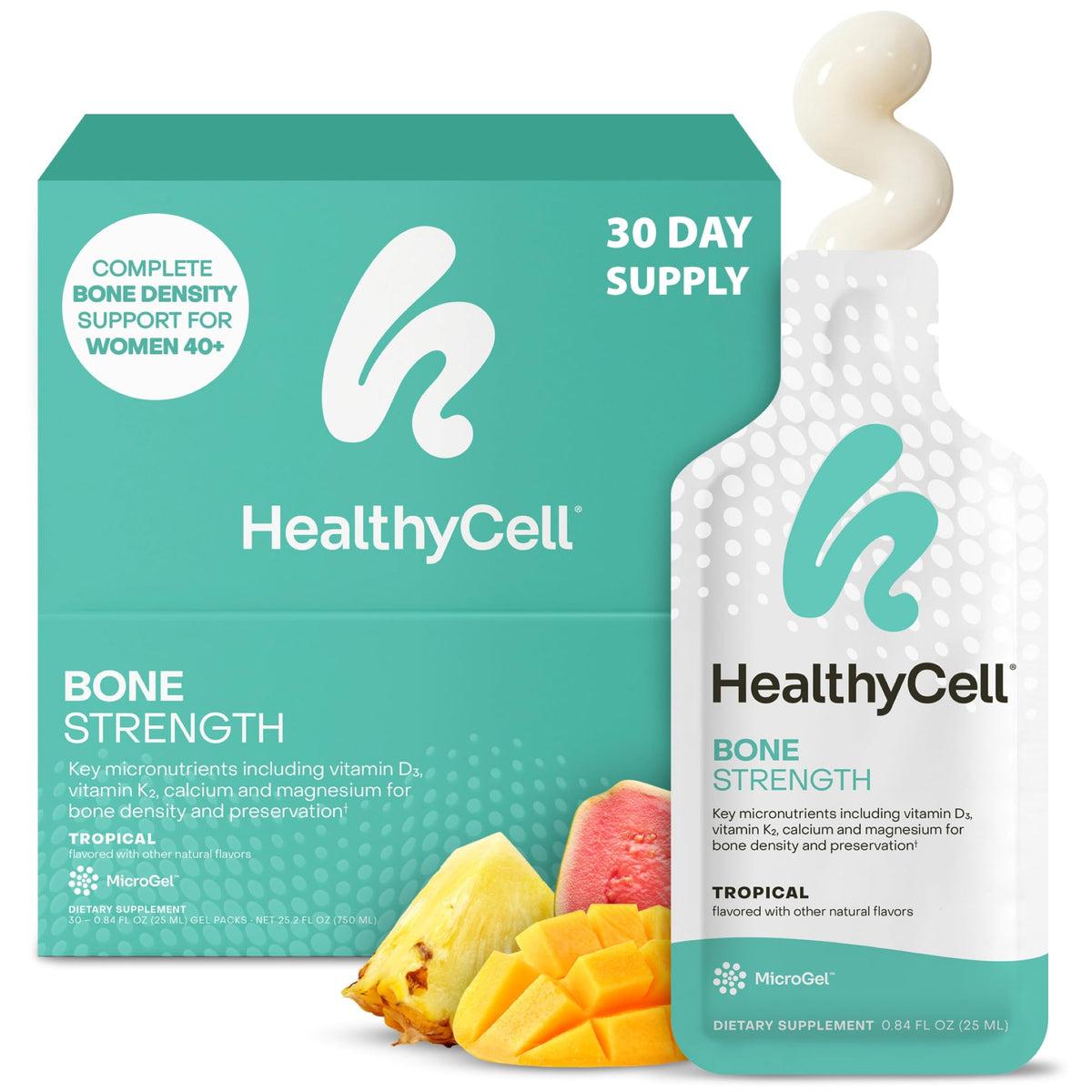 HealthyCell Bone Strength Liquid Supplement - 30 Gel Packs
