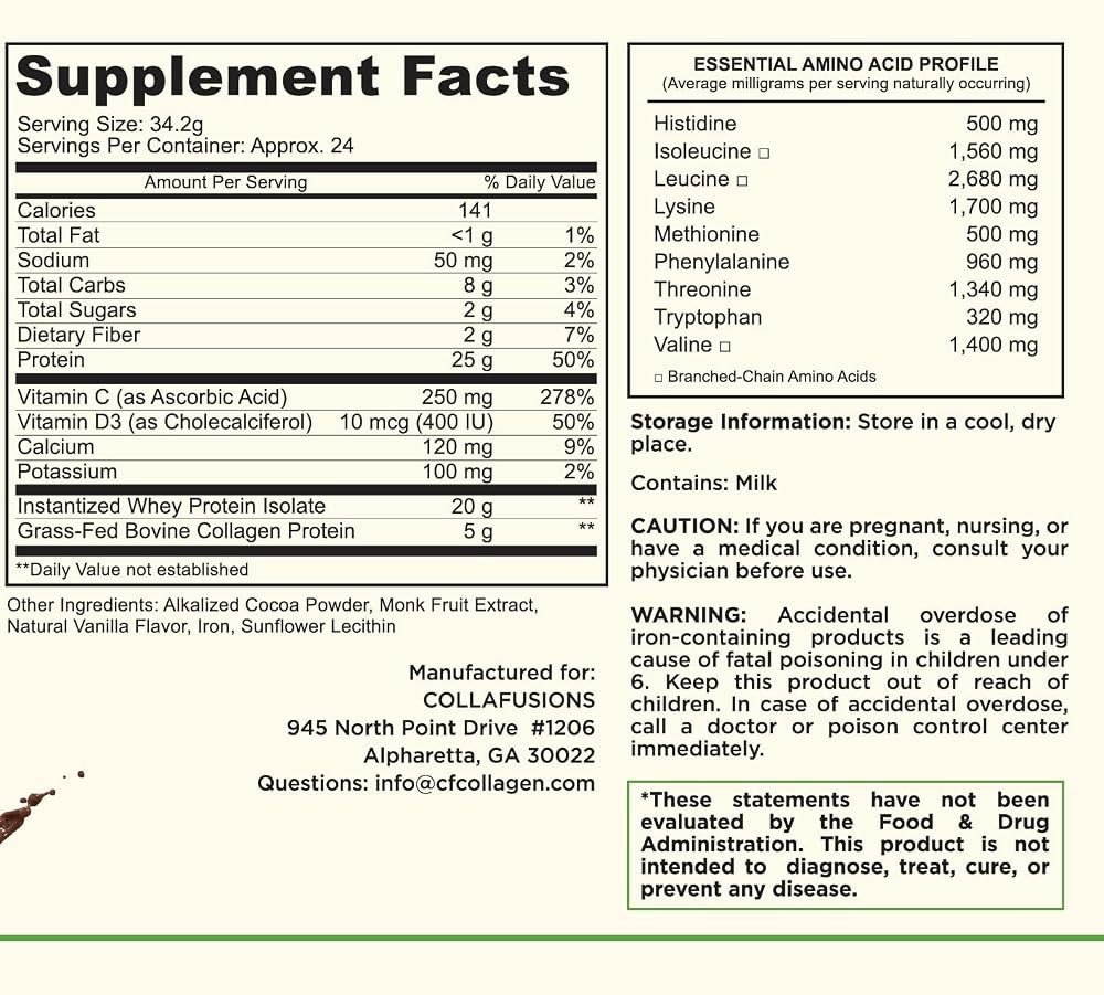 CollaFusions Whey Protein Isolate with Collagen Peptides - 24 Servings - image 4